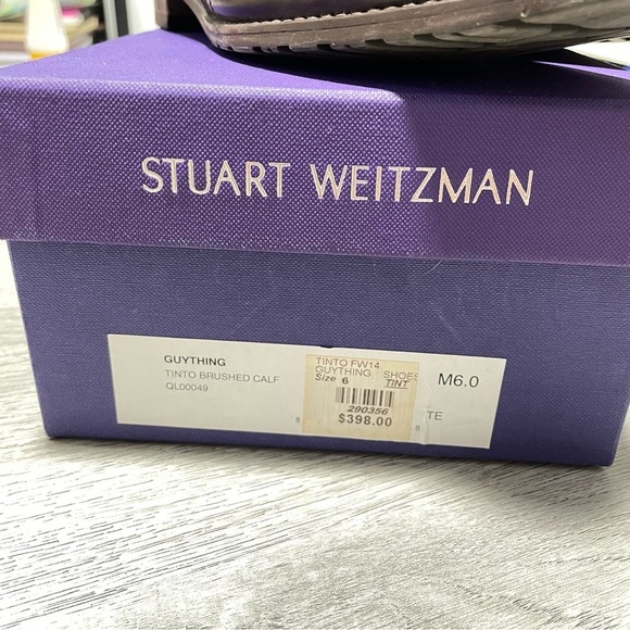 Stuart Weitzman Patent Leather Oxford Loafers Burgundy Size 6 - Picture 11 of 12